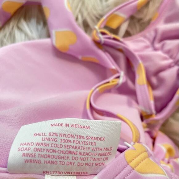 Stoney Clover Lane Lilac Heart Flutter Ruffle strap bikini swim top D/DD D DD - Picture 9 of 10